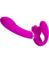 PRETTY LOVE - VIBRATEUR DOUBLE STRAP-ON VALERIE 12 VIBRATIONS VIOLET