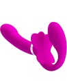 PRETTY LOVE - VIBRATEUR DOUBLE STRAP-ON VALERIE 12 VIBRATIONS VIOLET