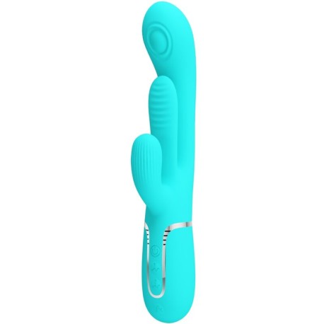 PRETTY LOVE - SHANIA TRIPLE RABBIT VIBRATEUR MULTIFONCTION 3 EN 1 BLEU