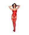 CHILIROSE - CR 4845 CORSET Y MEDIAS ROJO S