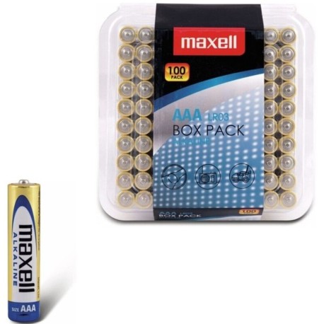 MAXELL - PACK DE PILES ALCALINES AAA LR03*100 PILES