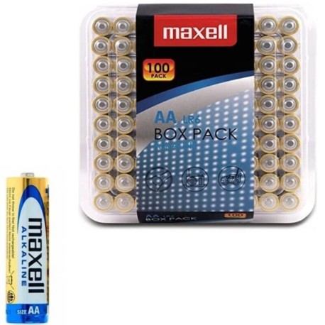 MAXELL - PACK DE 100 PILES ALCALINES AA LR6