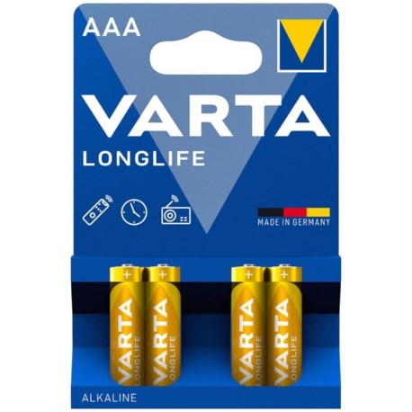 VARTA - PILE ALCALINE AAA LONGUE DURÉE LR03 BLISTER*4